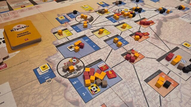 Learned to play The Weimar Republic from GMT during game day on Saturday. It's a specific time period I didn't know a lot about, and after seeing all those political factions in play and how that fascist movement came to power in Germany in this time period, well I just have to say that history often repeats itself. Enjoyed the game mechanisms and the tension of playing an event card that will help your opponent so that you get two actions instead of one on your turn. 

#boardgames #boardgamegeek #bgg #wargames #boardgamesofinstagram
